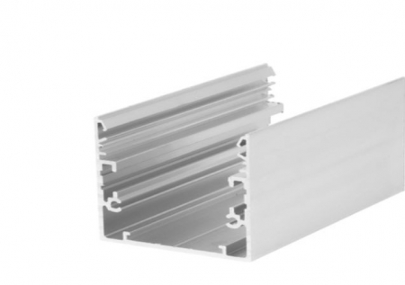 ILUMINAT - Profil LED aparent PHIL53 C10, aluminiu neanodizat, lungime 2m, 53mm x 28mm + Dispersor alb mat click