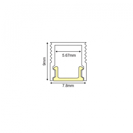 Profil LED aparent REGO, aluminiu anodizat, lungime 2m, 7,8mm x 9mm [1]