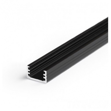 ILUMINAT - Profil LED aparent SLIM 8, negru, lungime 2m, 12,2mm x 7mm + Dispersor Negru click