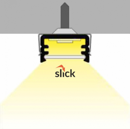 Profil LED aparent SLIM 8, negru, lungime 2m, 12,2mm x 7mm + Dispersor Alb mat click [3]