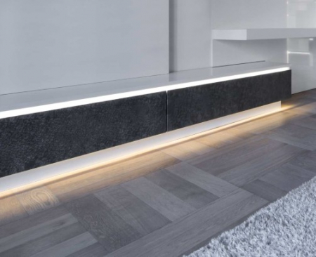 Profil LED aparent SLIM 8, negru, lungime 2m, 12,2mm x 7mm + Dispersor Alb mat click [4]
