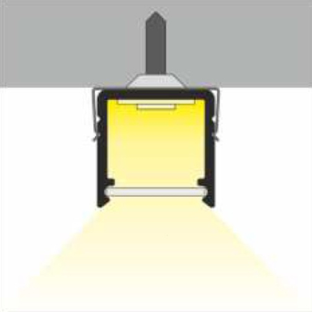 Profil LED aparent SMART 10, aluminiu anodizat, lungime 2m, 12mm x 12 mm + Dispersor alb mat click [3]