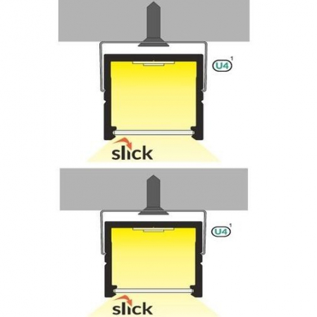 Profil LED aparent SMART 16, aluminiu neanodizat, lungime 2m, 18,8mm x 18,6mm + Dispersor alb mat click [2]