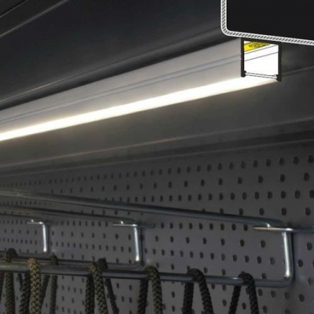 Profil LED aparent SMART 16, negru, lungime 2m, 18,8mm x 18,6mm + Dispersor alb mat click [4]