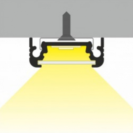 Profil LED aparent SURFACE 10, aluminiu neanodizat, lungime 2m, 20mm x 8mm + Dispersor alb mat click [3]