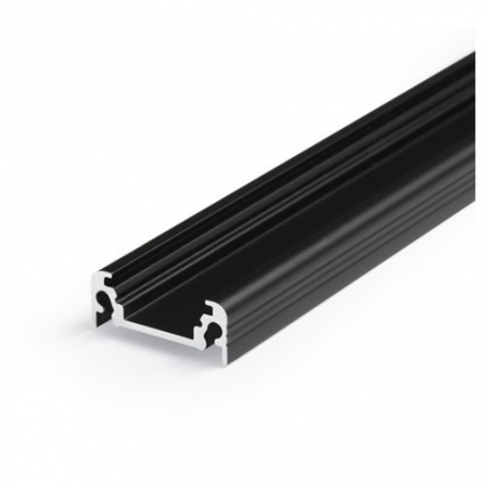 ILUMINAT - Profil LED aparent SURFACE 10, negru, lungime 2m, 20mm x 8mm + Dispersor negru click