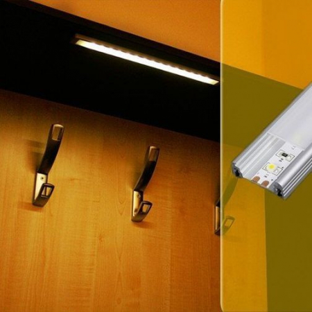 Profil LED aparent SURFACE 14, aluminiu neanodizat, lungime 2m, 24mm x 9mm + Dispersor alb mat click [3]
