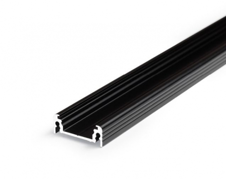 ILUMINAT - Profil LED aparent SURFACE 14, negru, lungime 2m, 24mm x 9mm + Dispersor negru click