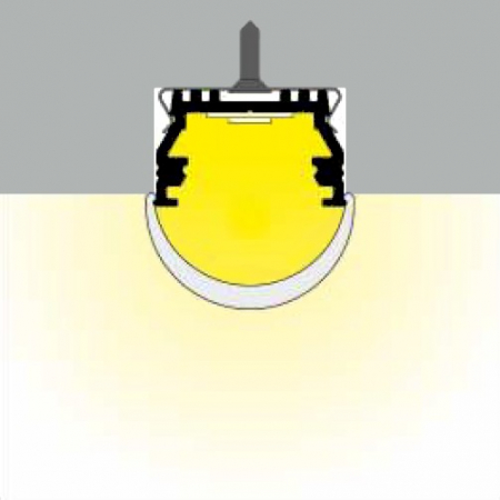 Profil LED aparent UNI 12, aluminiu neanodizat, lungime 2m, 17,8 x 10,8mm + Dispersor alb semirotund click [3]