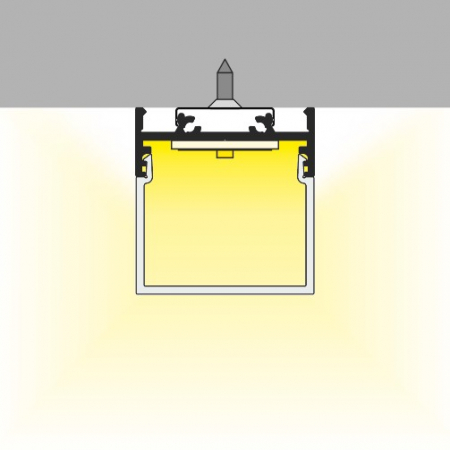 Profil LED aparent VARIO 30-01, negru, lungime 2m, 33,4mm x 12,8mm + Dispersor alb semirotund click [3]