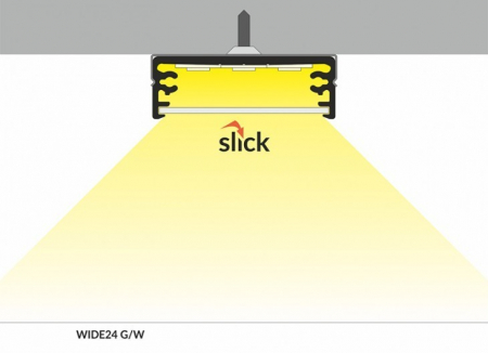 Profil LED aparent WIDE 24, negru, lungime 2m, 32mm x 11mm  [3]