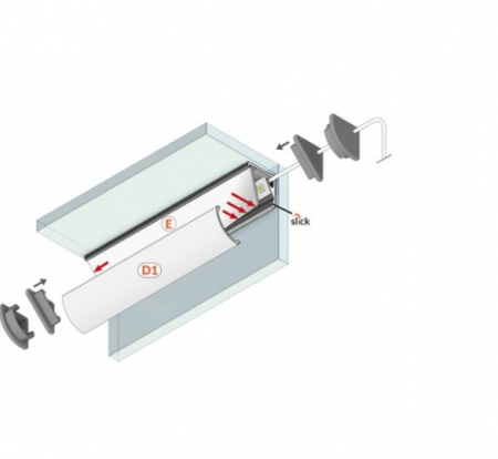 Profil LED de colț CABI 12, alb, lungime 2m, 16,5mm x 16,5mm + Dispersor alb semirotund click [3]