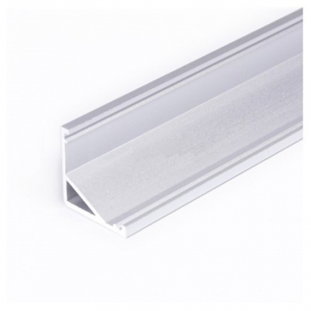 ILUMINAT - Profil LED de colț CABI 12, aluminiu anodizat, lungime 2m, 16,5mm x 16,5mm + Dispersor alb semirotund