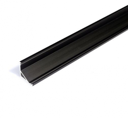 SURSE ILUMINAT - Profil LED de colț CABI 12,negru, lungime 2m, 16,5mm x16,5mm + Dispersor alb semirotund click