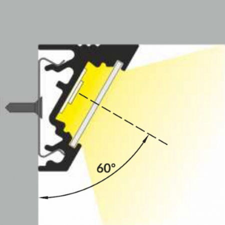 Profil LED de colț CORNER 10, alb, lungime 2m, 20mm x 16mm + Dispersor alb mat click [4]