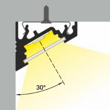Profil LED de colț CORNER 10, aluminiu neanodizat, lungime 2m, 20mm x 16mm + Dispersor alb mat click [3]