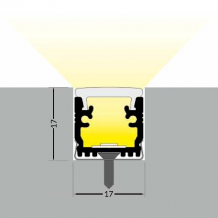 Profil LED de pardoseală FLOOR12, aluminiu anodizat, lungime 2m, 13,7mm x 15,8mm [3]