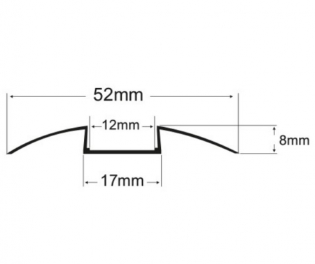 Profil LED de trecere tip A209, pentru montaj aparent, lungime 2m, 52mm x 8 mm [1]