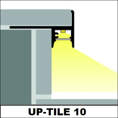 Profil LED de trepte UP-TILE10, aluminiu anodizat, lungime 2m, 41,4mm x 24mm + Dispersor alb mat [1]