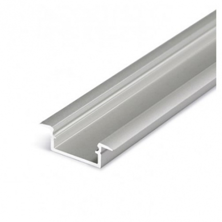 Incastrate - Profil LED încastrat BEGTIN 12, aluminiu anodizat, lungime 2m, 21,3mm x 6,6mm + Dispersor alb mat click