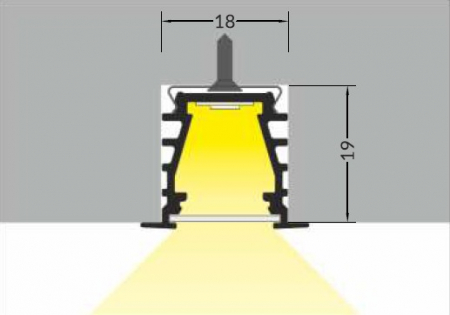 Profil LED încastrat DEEP 10, negru, lungime 2m, 19mm x 23,4mm + Dispersor alb mat click [3]