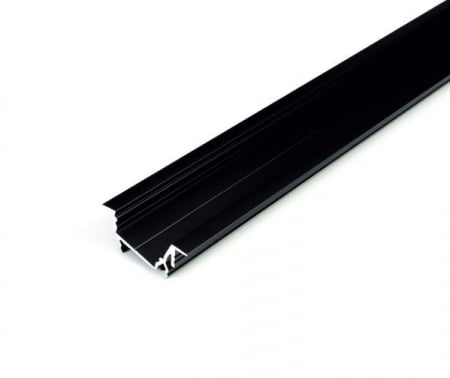 ILUMINAT - Profil LED încastrat DIAGONAL 14, negru, lungime 2m, 30mm x 12,7mm + Dispersor  negru click
