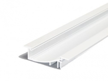 Incastrate - Profil LED încastrat FLAT 8, alb, lungime 3m, 13,5 x 53mm + Dispersor alb mat
