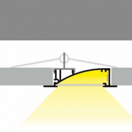 Profil LED încastrat FLAT 8, aluminiu anodizat, lungime 2m, 13,5 x 53mm + Dispersor alb mat [4]