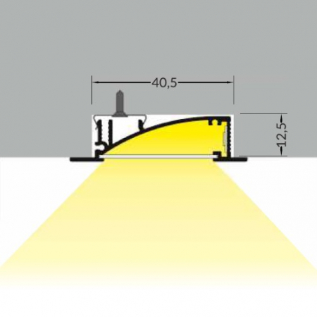 Profil LED încastrat FLAT 8, aluminiu anodizat, lungime 2m, 13,5 x 53mm + Dispersor alb mat [3]