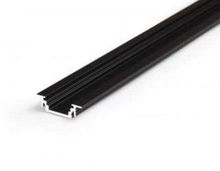 Incastrate - Profil LED încastrat GROOVE10, negru, lungime 2m, 24mm x 7mm + Dispersor alb mat click