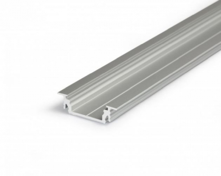 Incastrate - Profil LED încastrat GROOVE14, aluminiu anodizat, lungime 2m, 28mm x 8mm + Dispersor alb mat click