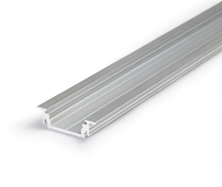 Incastrate - Profil LED încastrat GROOVE14, aluminiu neanodizat, lungime 2m, 28mm x8mm + Dispersor alb mat click
