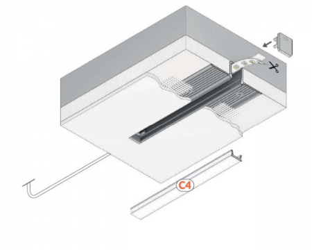 Profil LED încastrat HIDE10, aluminiu anodizat, lungime 2m, 50,4mm x 14,7mm [2]