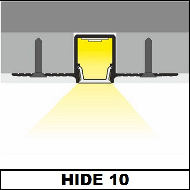 Profil LED încastrat HIDE10, aluminiu neanodizat, lungime 2m, 50,4mm x 14,7mm [4]