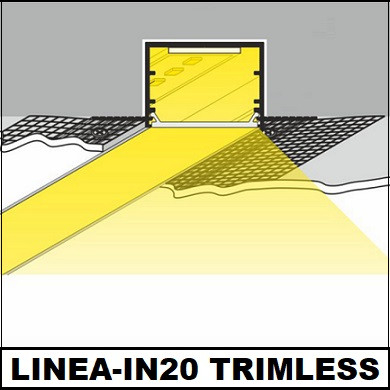 Profil LED încastrat LINEA-IN20 Trimless, aluminiu anodizat, lungime 2m, 53,2mm x 20,6mm + Dispersor alb mat click [5]