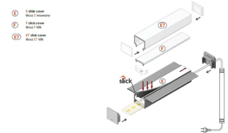 Profil LED încastrat LINEA-IN20 Trimless, aluminiu anodizat, lungime 2m, 53,2mm x 20,6mm + Dispersor alb mat click [3]
