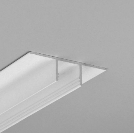 SURSE ILUMINAT - Profil LED încastrat PLANE14 IN, alb, lungime 2m, 52mm x 14mm + Dispersor alb mat click