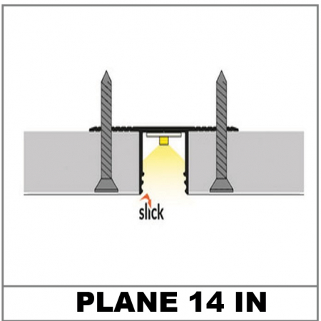 Profil LED încastrat PLANE14 IN, alb, lungime 2m, 52mm x 14mm + Dispersor alb mat click [5]