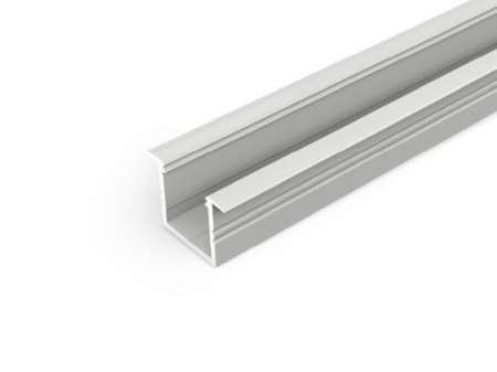 Incastrate - Profil LED încastrat SMART-IN16, aluminiu anodizat, lungime 2m, 28mm x 18,6mm + Dispersor alb mat click