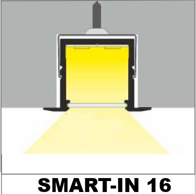 Profil LED încastrat SMART-IN16, negru, lungime 2m, 28mm x 18,6mm + Dispersor alb mat click [1]