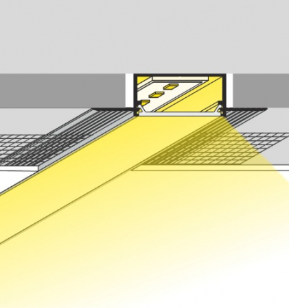 Profil LED încastrat VARIO 30-04, aluminiu anodizat, lungime 2m, 15,9mm x 63,4mm + Dispersor alb mat click [3]
