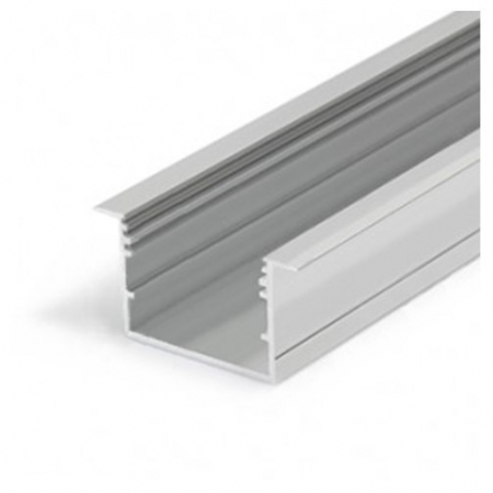 SURSE ILUMINAT - Profil LED încastrat VARIO 30-07, aluminiu anodizat, lungime 2m, 44,4mm x 24mm + Dispersor alb mat click