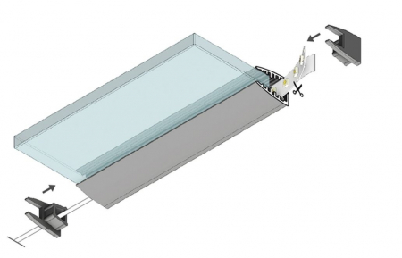 Profil LED pentru sticlă MIKRO10, aluminiu anodizat, lungime 2m, 12,5mm x 18mm  [1]