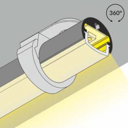 Profil LED pentru vitrine PEN 8, aluminiu anodizat, lungime 2m, 13mm x 9,7mm [3]