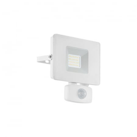 ILUMINAT EXTERIOR - Proiector exterior cu senzor EGLO FAEDO 33157, LED 20W 1800lm 5000k, Aluminiu/Alb