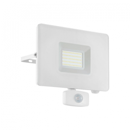 ILUMINAT EXTERIOR - Proiector exterior cu senzor EGLO FAEDO 33159, LED 50W 4800lm 5000k, Aluminiu/Alb
