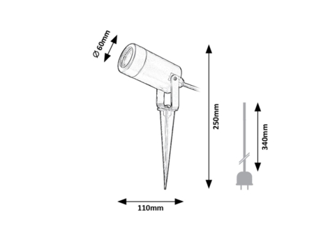 Proiector exterior fatade/plante Rabalux Krobia GU10    plastic black stil funcțional 230V, 50Hz IP65 7814 [2]