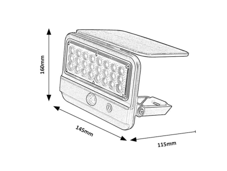 Proiector exterior solar Rabalux Flaxton LED 7W 700lm 4000K plastic black stil modern DC 3.7V IP54 77040 [4]