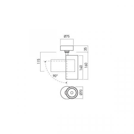 Proiector orientabil Arelux XGAMMA SURFACE GM13NW SWH 20W COB CREE 4000K 1889 lm 220-240V AC CRI90 Alb Sablat IP40 [1]