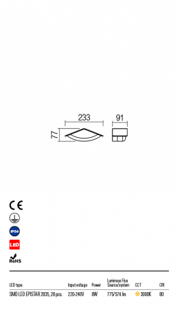 R90001 Aplica REDO CHALET LED 9W 576lm 3000K IP54 Aluminiu turnat dark grey CRI 80 [1]
